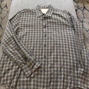 Rag & Bone grey and blue dress/collared shirt