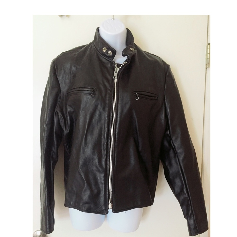 Women's Vintage Black Leather Jacket💕