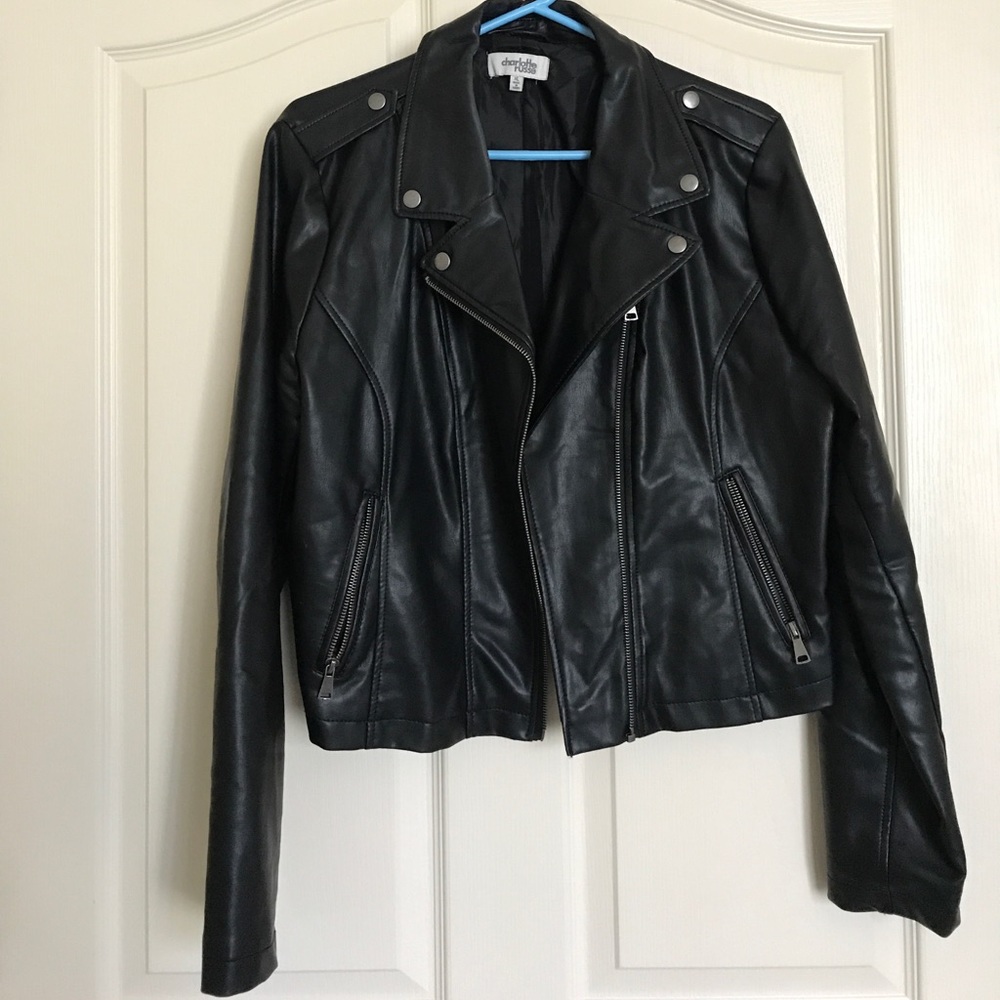 Faux-Leather Moto jacket