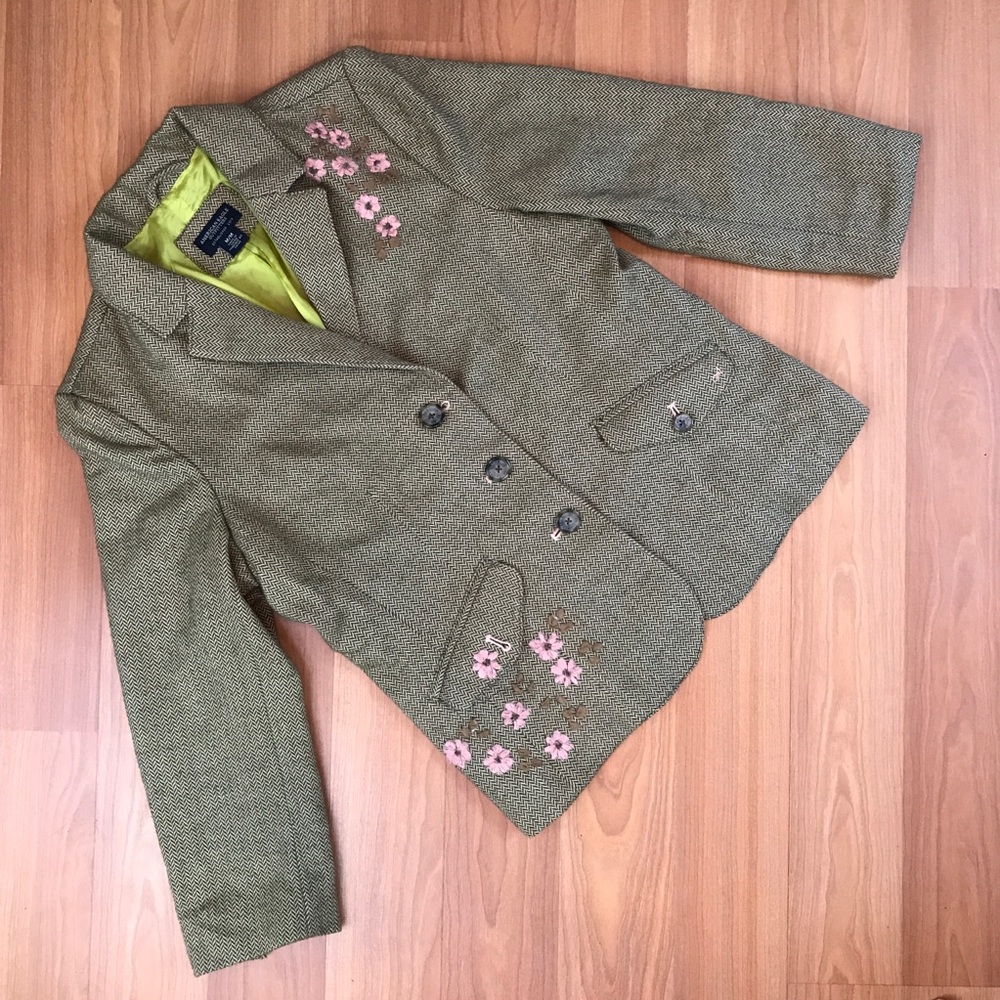 American eagle outfitters tweed flower embroidery