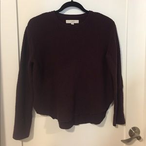 Deep Purple Cropped Sweater - Loft