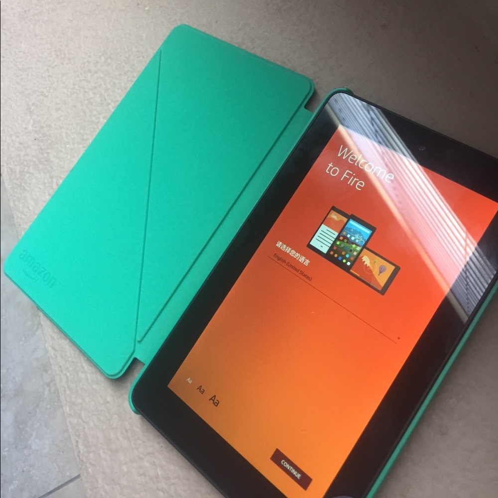 Amazon Fire 5th Generation with case