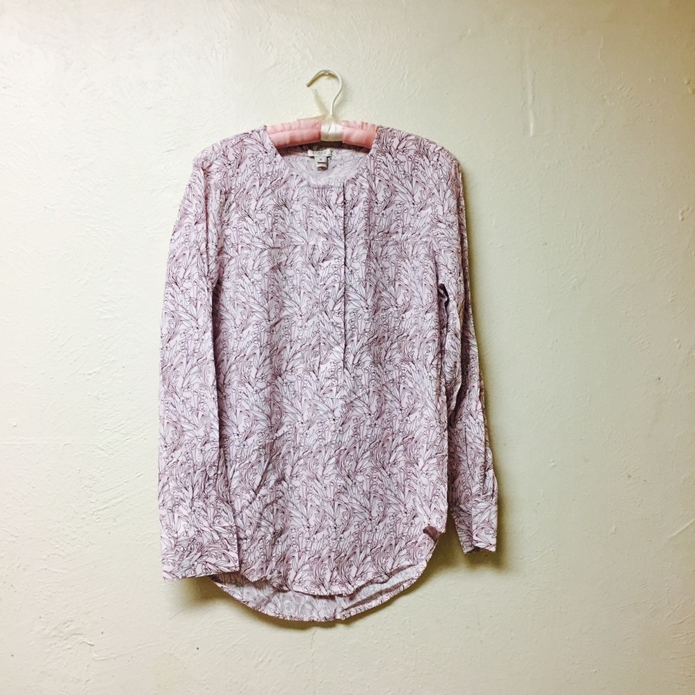 J.Crew All Over Print Crepe Henley Tunic - Picture 2 of 5