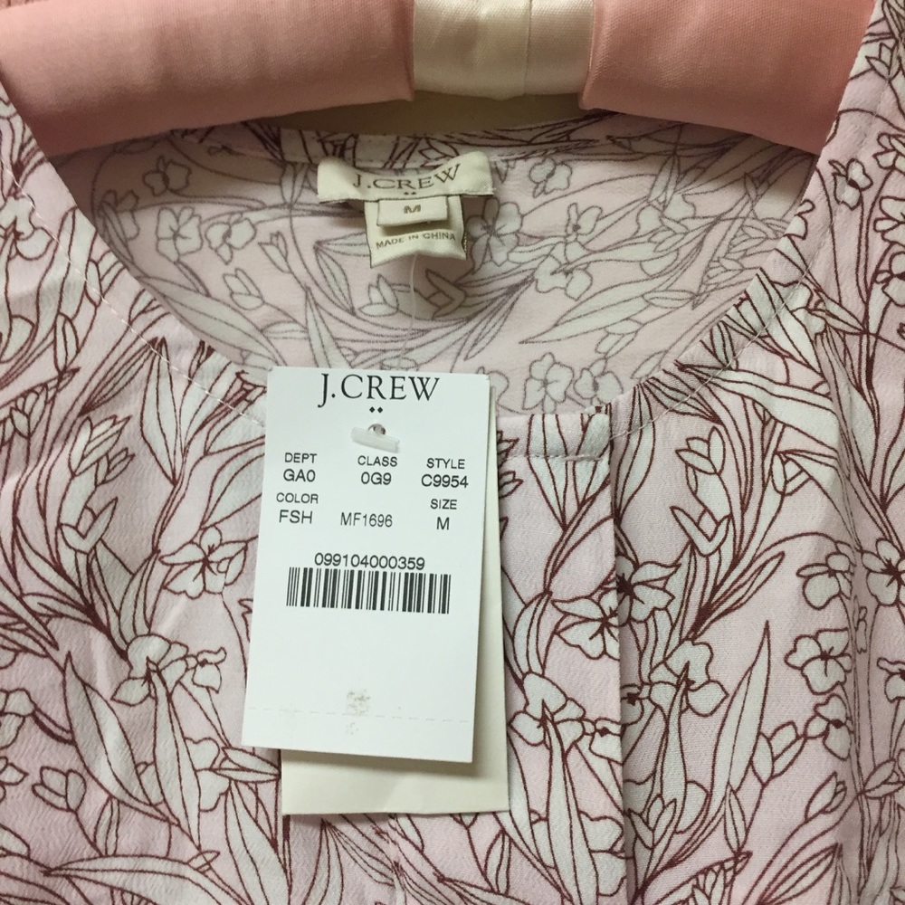 J.Crew All Over Print Crepe Henley Tunic - Picture 3 of 5