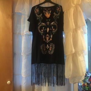 Gypsy boho dress w embroidery