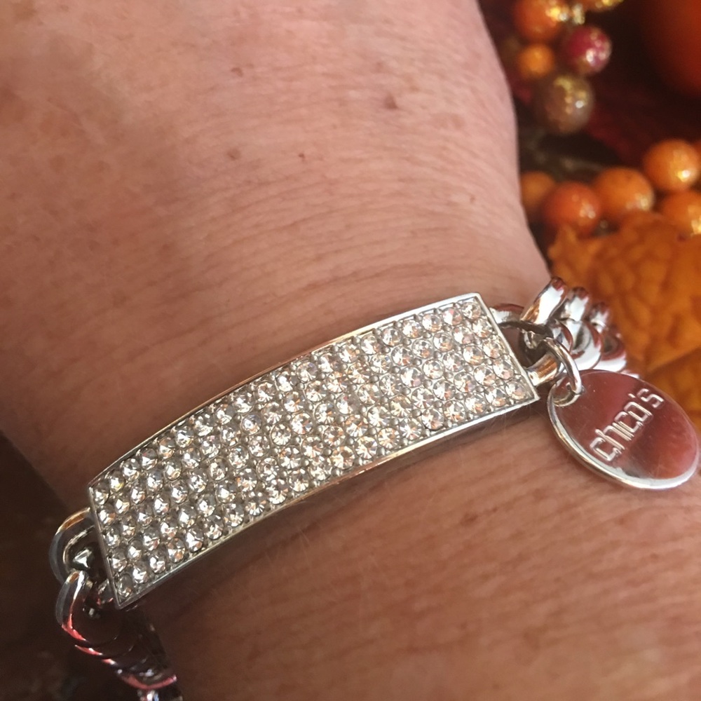 SALE! Chico's Silvertone/Rhinestone Bracelet