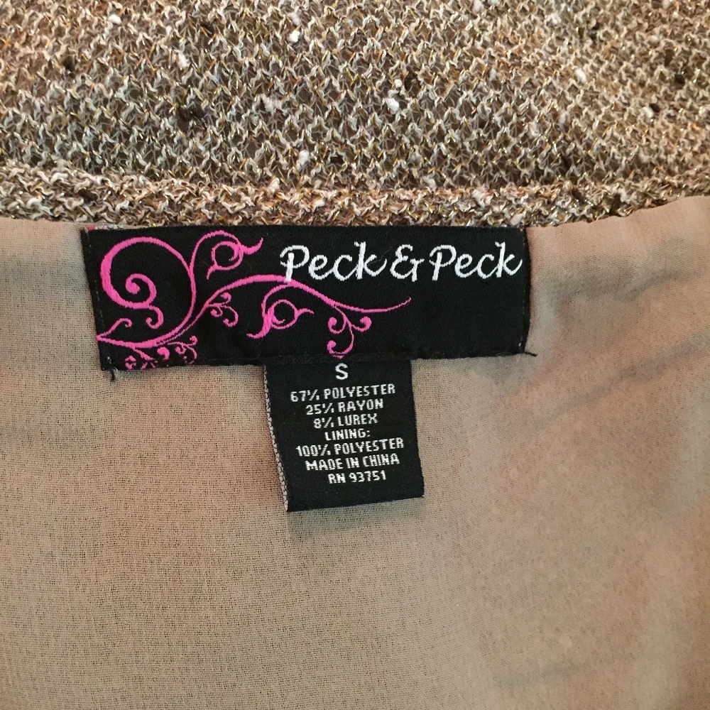 4/$20 Peck & Peck Classic Tweed Top Size S - Picture 5 of 6
