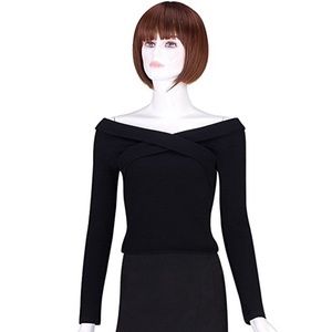 Cross Front Sweater Blouse