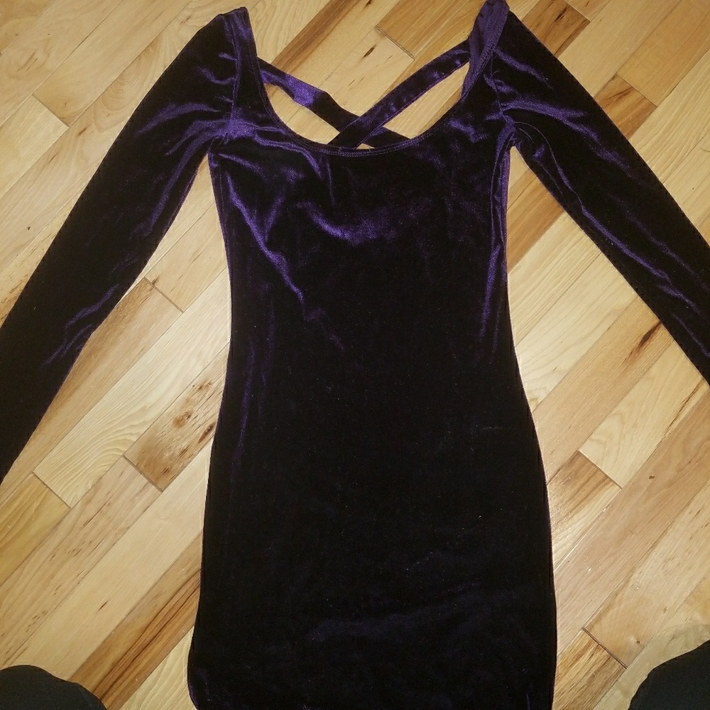 Purple suede dress