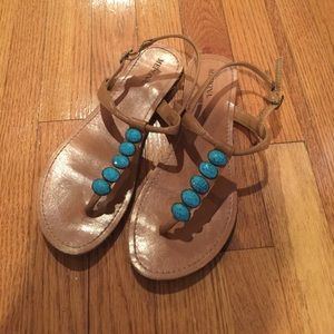 Turquoise beaded sandals