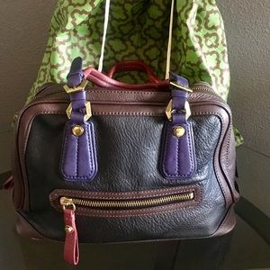 OrYANY Handbag black w/ mauve, purple & brown trim