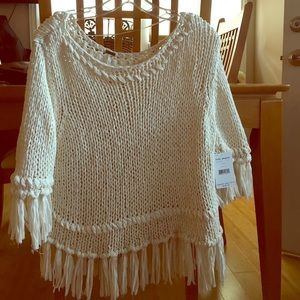 On the fringe ivory sweater