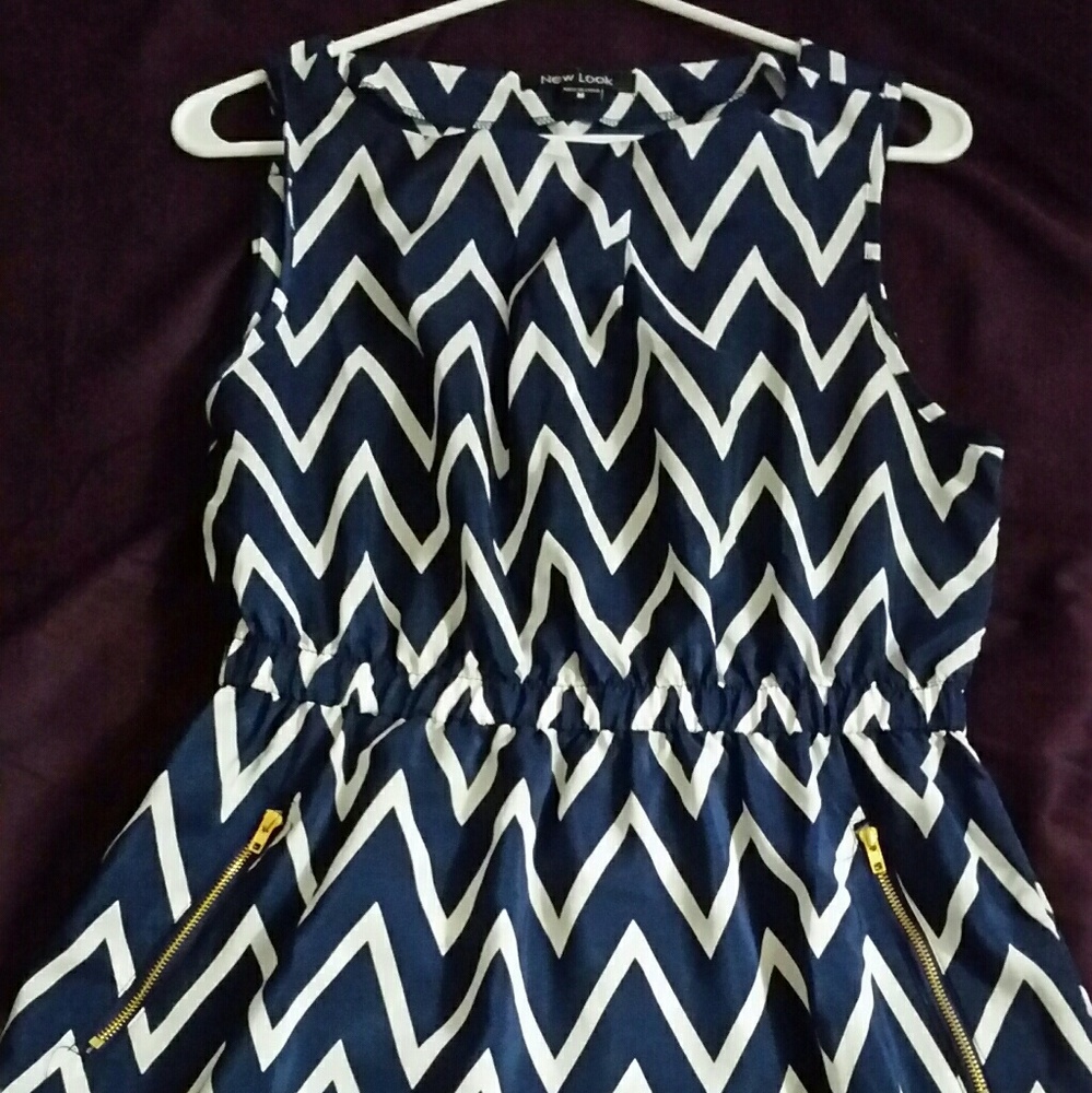 Navy and white everyday dress