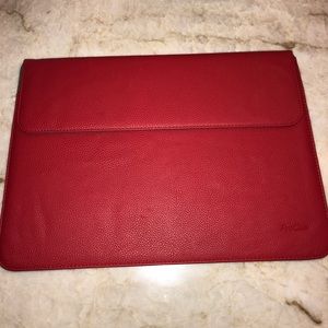 Red Leather IPad Pro case NWOT