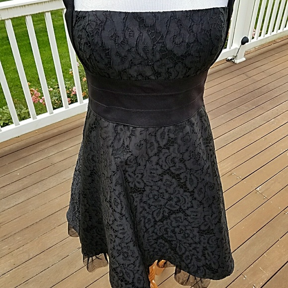 Gorgeous Black BCBG Lace and Tulle Dress - Picture 3 of 8