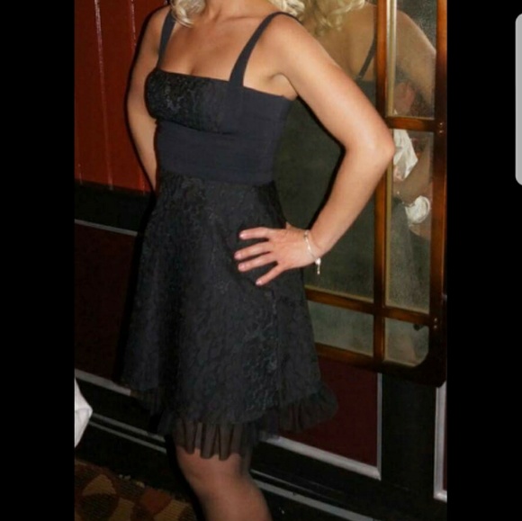 Gorgeous Black BCBG Lace and Tulle Dress - Picture 2 of 8