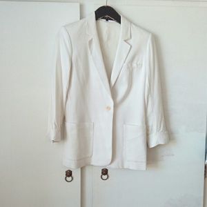 Theory Mayala white soft blazer size 2
