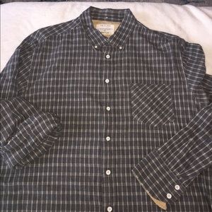 rag & bone men's XL grey checkered collared shirt