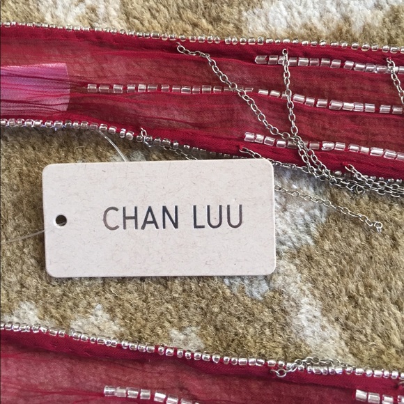 🎁🎄Chan Luu skinny embellished red scarf🎄🎁 - Picture 4 of 7