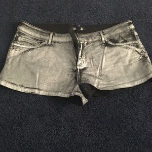 Silver jean shorts