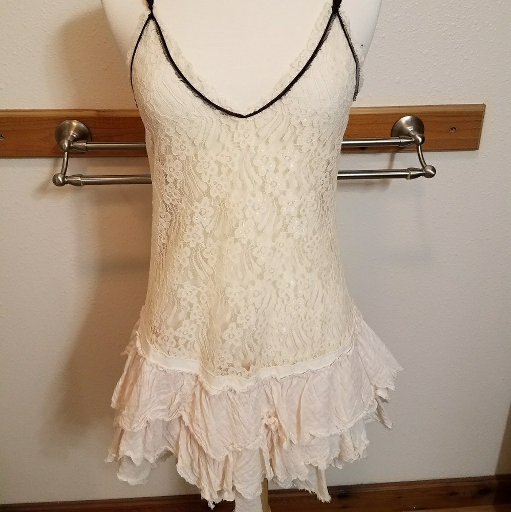 Free People Ivory Lace Slip Top Dress Extender