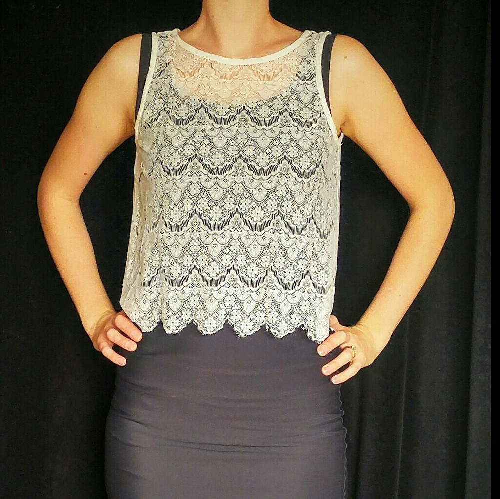 Boho lace crop top