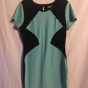 Blue and black dress