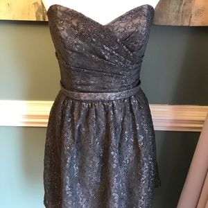 Dessy Strapless Rococo Lace Dress sz 8