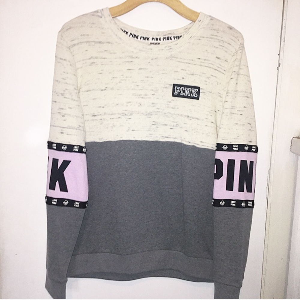Rare!! Pink colorblock crew