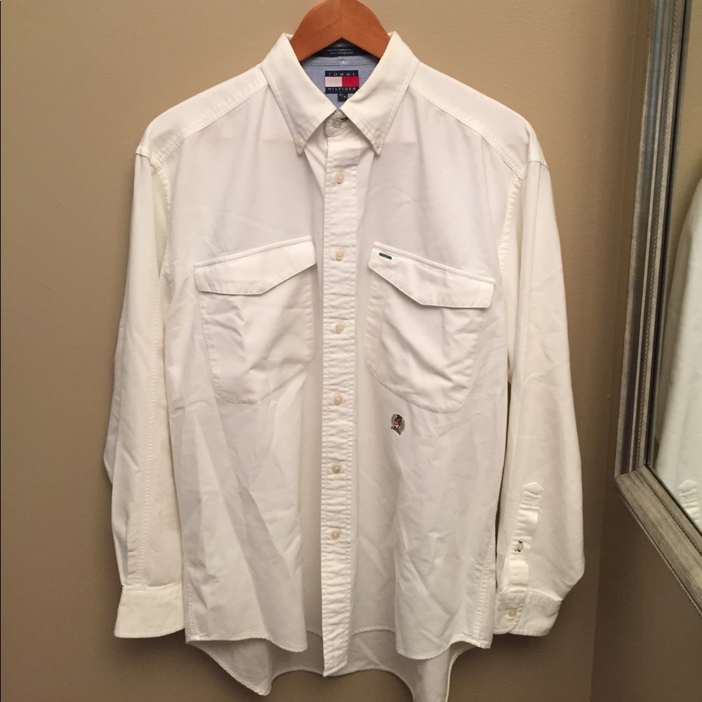 Pristine white vintage Tommy Button up