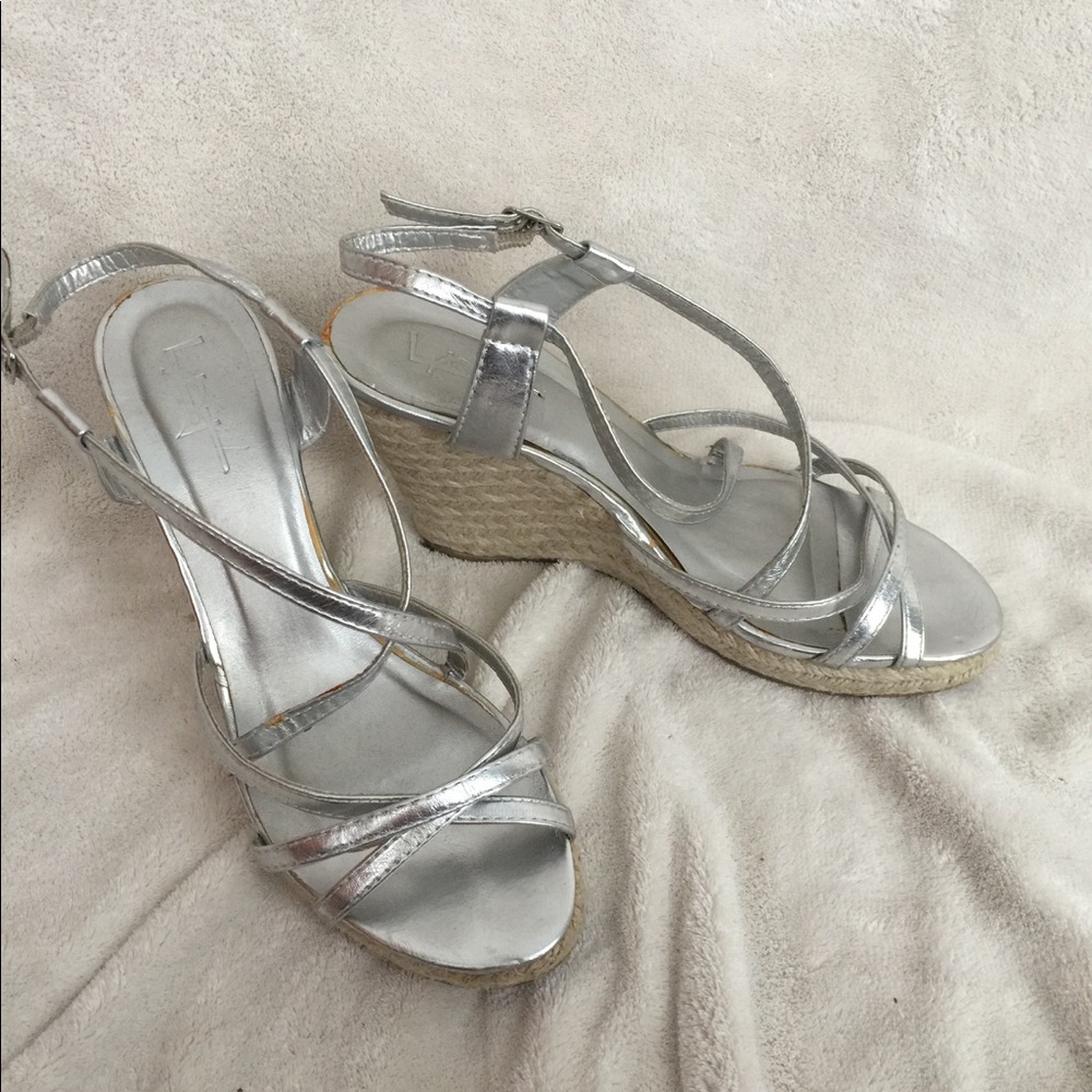 Silver wedge heels