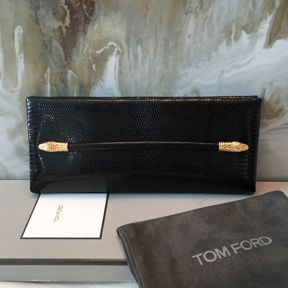 RARE Tom Ford Black Snake East West Clutch - Picture 1 of 8