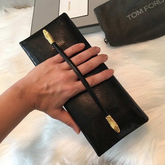 RARE Tom Ford Black Snake East West Clutch - Picture 7 of 8