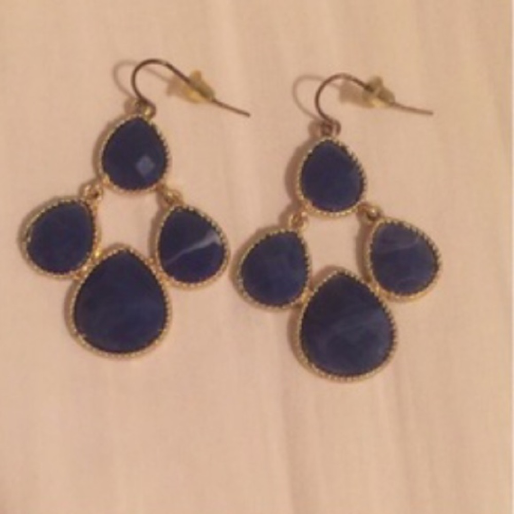 Francesca's Blue and Gold Earrings