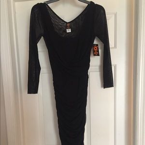 Jean Paul Gaultier Soleil Fuzzi black dress