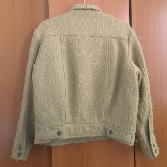 BEAUFILLE WOOL KHAKI WOOL BOUCLE JACKET - Picture 2 of 4