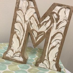 Wooden Carved Alphabet Letter M