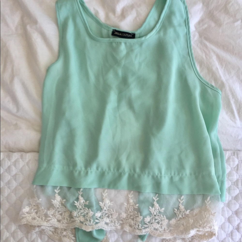 Boutique Sheer Mint Green Tank