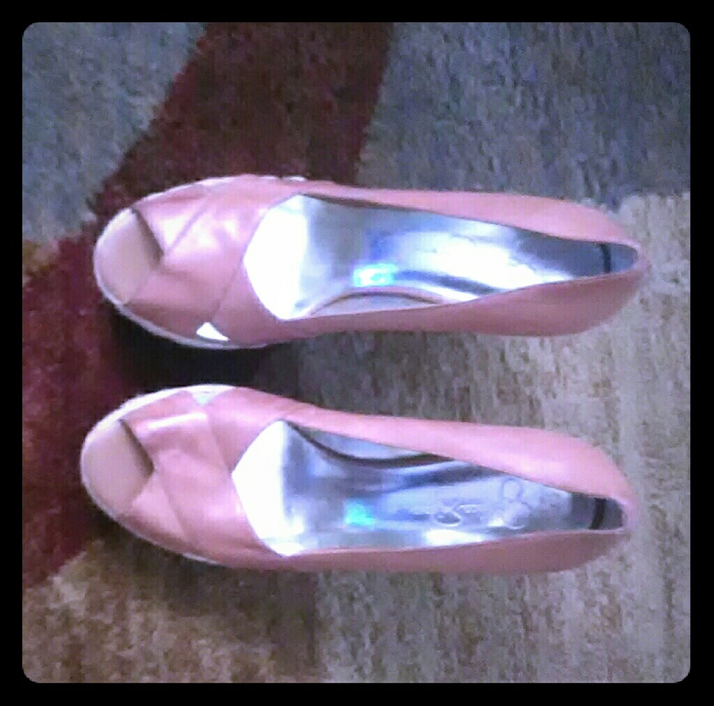 New Leather camel color wedge by Jessica Simpson