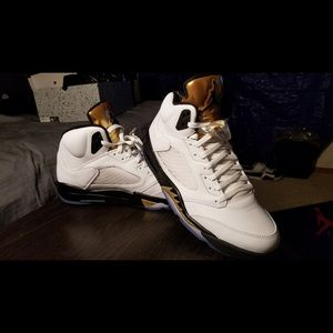 Retro Jordan Olympic gold 5's