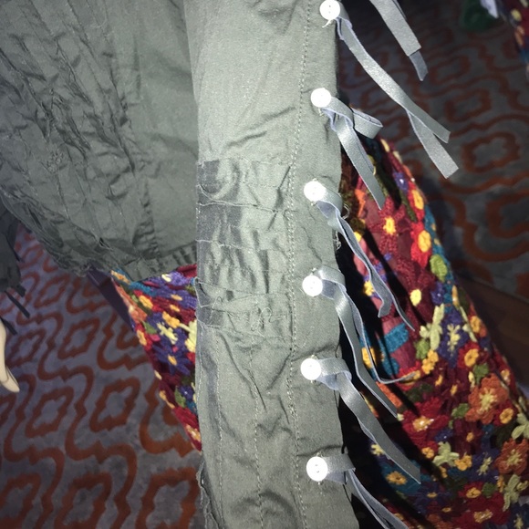 Roberta Scarpa black cotton zip fringe blouse us8 - Picture 6 of 8