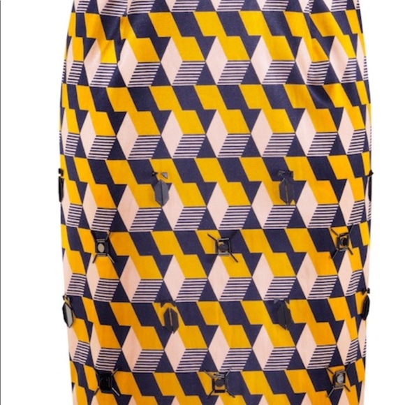 H&M Beaded, Geo Print Pencil Skirt - Picture 3 of 6