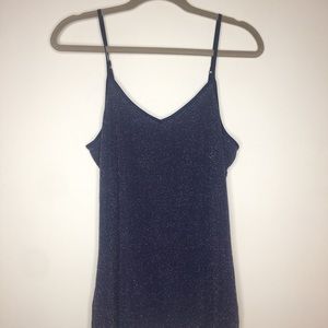 Express silver shiny tank top
