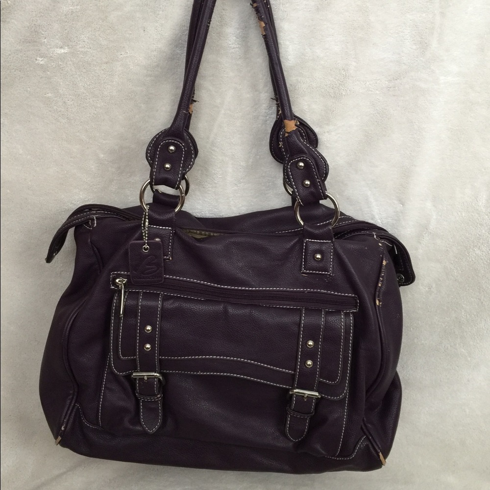 Purple leather purse