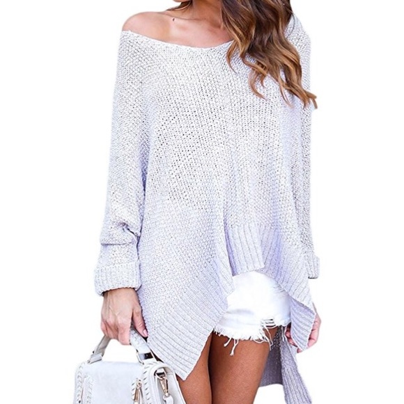 fairlygirly Sweaters - Slouchy Off Shoulder Cozy Loose Knit Sweater Top