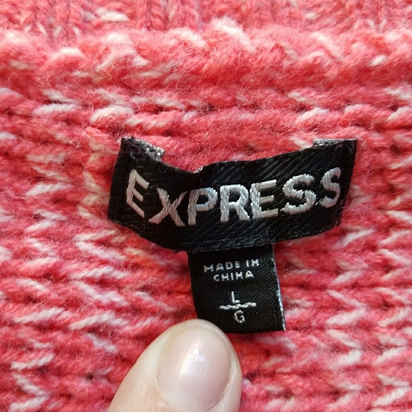 Express 3/4 Sleeve Wool Blend Knit Sweater Sz L - Picture 2 of 6