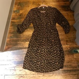 Animal print shirt dress with pockets size medium