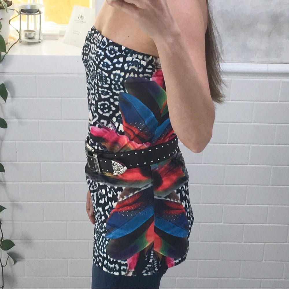 2 for $12 Worn Once Bright Abstract Print Tube Top