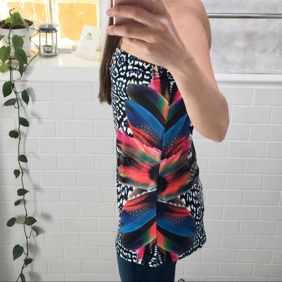 2 for $12 Worn Once Bright Abstract Print Tube Top - Picture 3 of 8