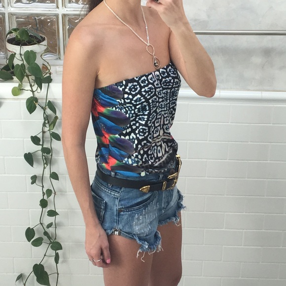 2 for $12 Worn Once Bright Abstract Print Tube Top - Picture 7 of 8